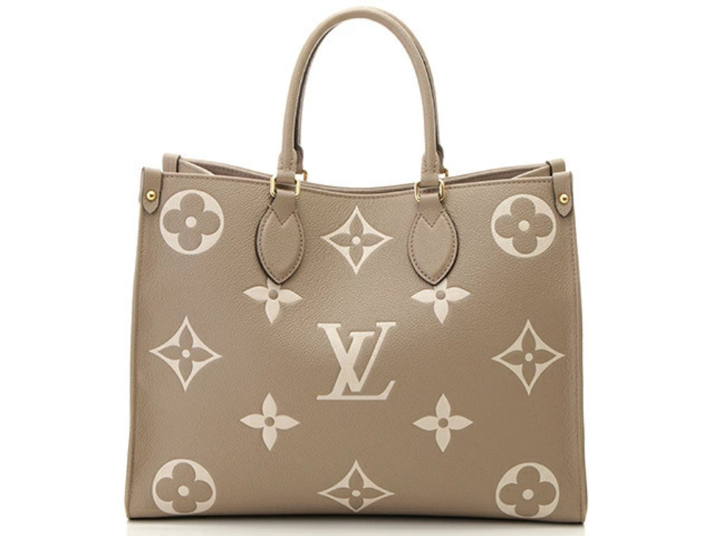 LOUIS VUITTON On The Go Bicolor Mono Empreinte Tourtreille Cream